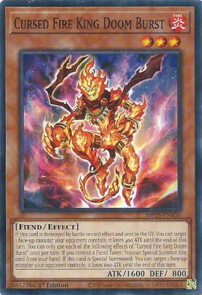 Cursed Fire King Doom Burst (MP25-EN436) - Common