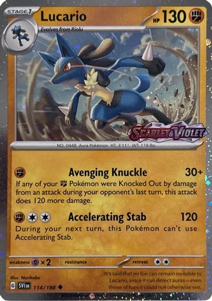 Lucario (Scarlet & Violet Stamp) 114  - Holofoil - Uncommon