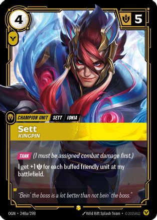 Sett - Kingpin (Alternate Art) (240a/298) - Origins