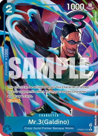 Mr.3(Galdino) - PRB02-009 (Alternate Art) (PRB02-009) - Rare