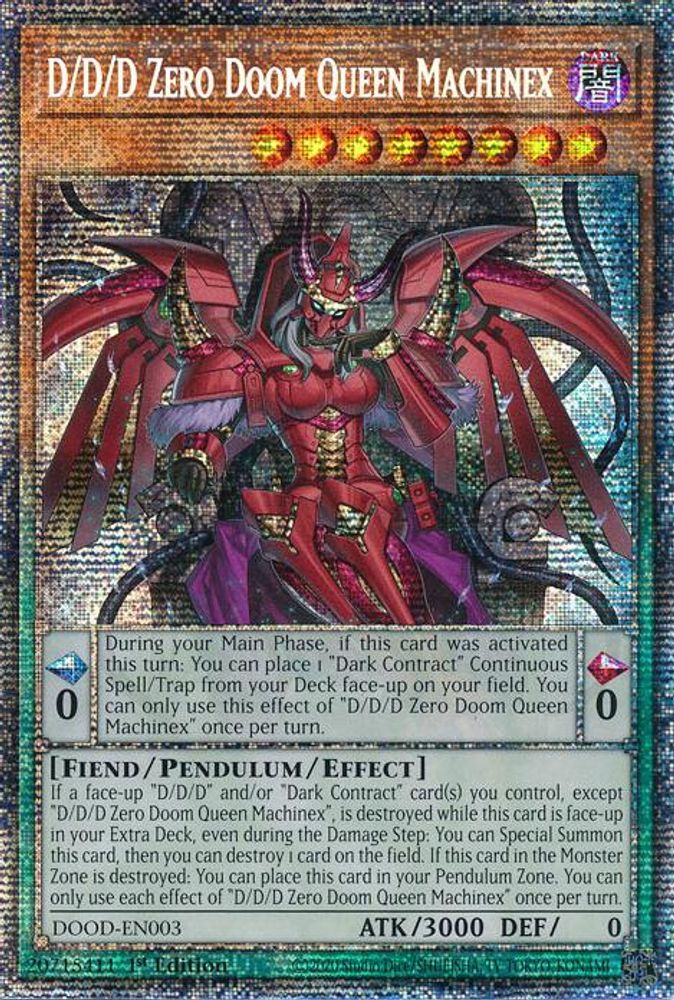 D/D/D Zero Doom Queen Machinex (Starlight Rare) (DOOD-EN003) - Starlight Rare