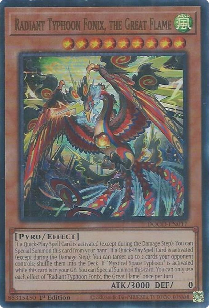 Radiant Typhoon Fonix, the Great Flame (DOOD-EN017) - Ultra Rare