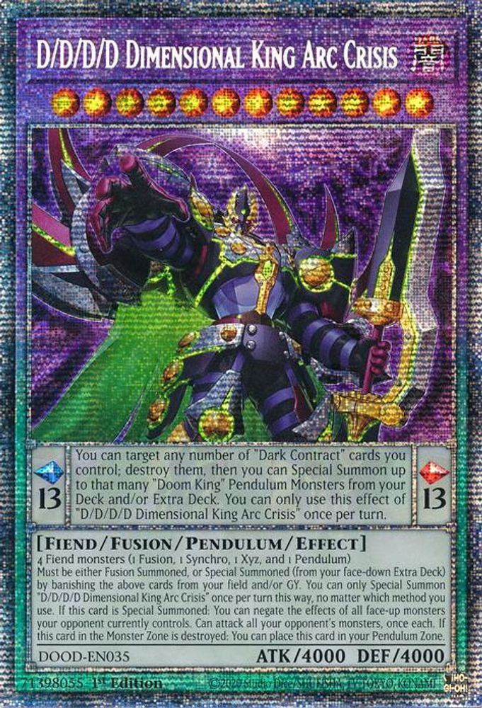 D/D/D/D Dimensional King Arc Crisis (Starlight Rare) (DOOD-EN035) - Starlight Rare