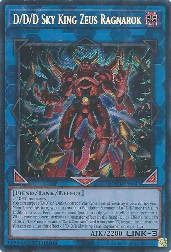 D/D/D Sky King Zeus Ragnarok (DOOD-EN049) - Secret Rare