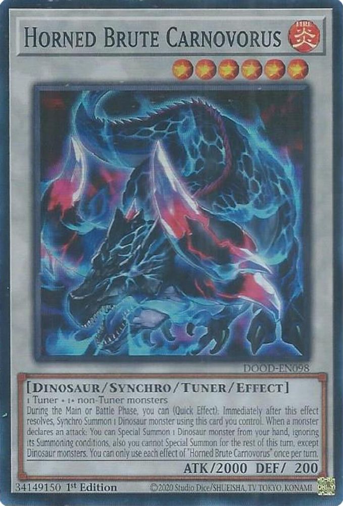 Horned Brute Carnovorus (DOOD-EN098) - Super Rare