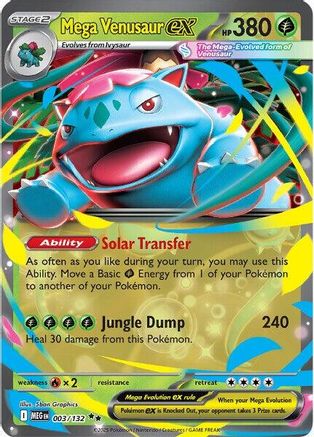 Mega Venusaur ex 003/132  - Holofoil - Double Rare