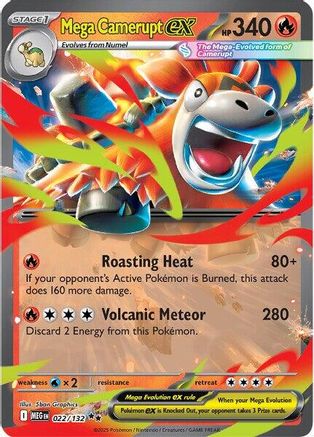 Mega Camerupt ex 022/132  - Holofoil - Double Rare