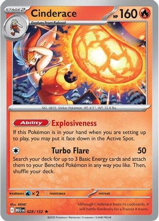 Cinderace 028  - Reverse Holofoil - Rare