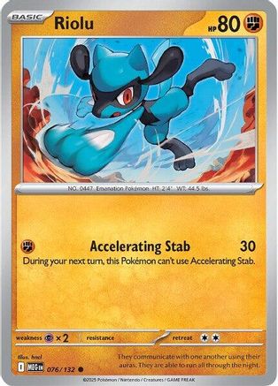 Riolu 076  - Reverse Holofoil - Common