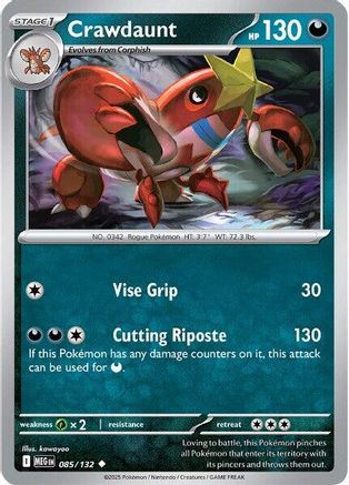 Crawdaunt 085  - Reverse Holofoil - Uncommon