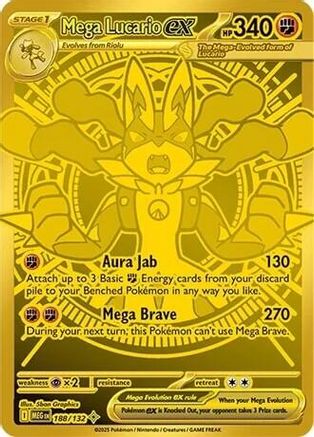 Mega Lucario ex 188/132  - Holofoil - Mega Hyper Rare