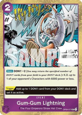 Gum-Gum Lightning (Pirate Foil) (OP09-077) - Uncommon