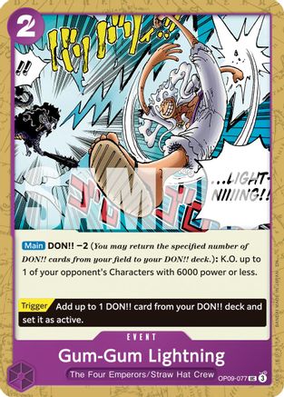 Gum-Gum Lightning (Reprint) (OP09-077) - Uncommon