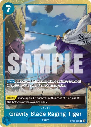 Gravity Blade Raging Tiger (Alternate Art) (OP06-058) - Rare
