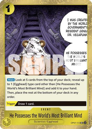 He Possesses the World's Most Brilliant Mind (Pirate Foil) (OP07-114) - Uncommon