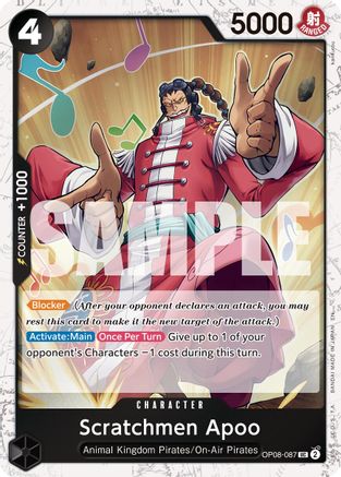 Scratchmen Apoo - OP08-087 (Pirate Foil) (OP08-087) - Uncommon