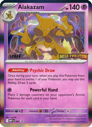 Alakazam (Staff) 003  - Holofoil - Promo