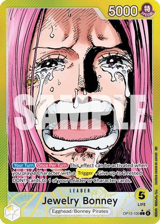 Jewelry Bonney (100) (Alternate Art) (OP13-100) - Leader