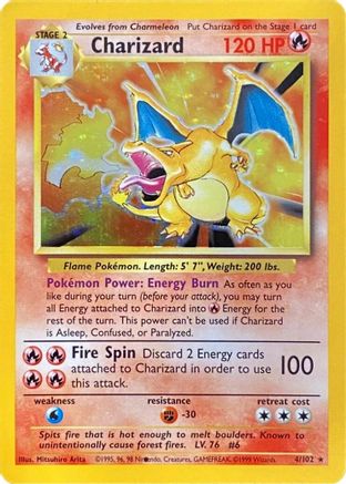 Charizard (Black Dot Error) 004  - Holofoil - Holo Rare