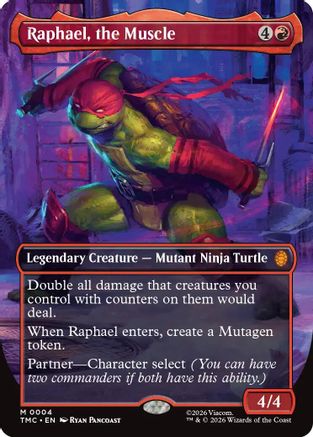 Raphael, the Muscle (Borderless) (TMT-004) - Teenage Mutant Ninja Turtles Foil