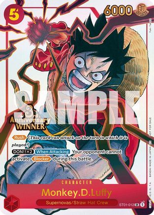 Monkey.D.Luffy - ST01-012 (3rd Anniversary Winner) (ST01-012) - Super Rare