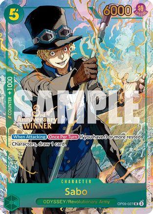 Sabo - OP09-027 (3rd Anniversary Winner) (OP09-027) - Uncommon