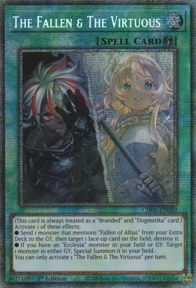 The Fallen & The Virtuous (Starlight Rare) (CH01-EN019) - Starlight Rare