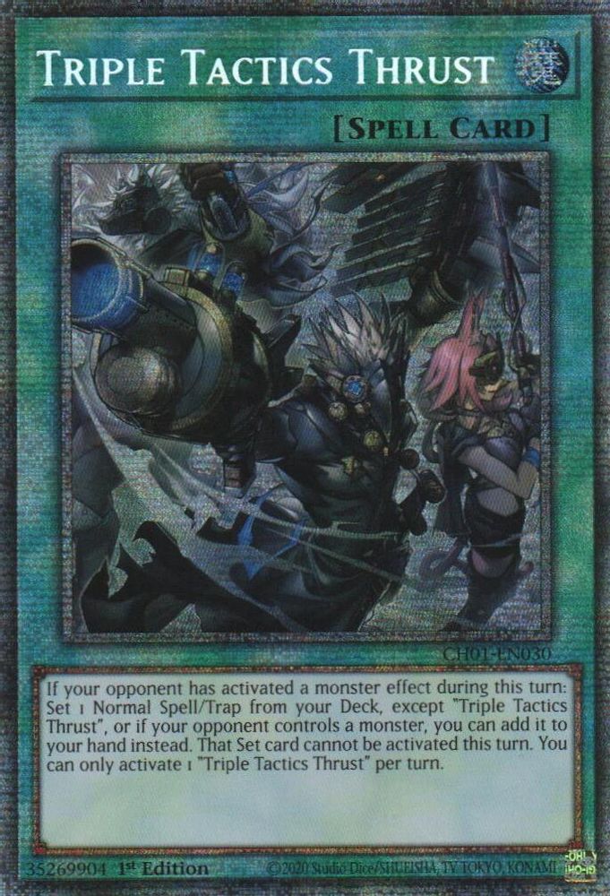 Triple Tactics Thrust (Starlight Rare) (CH01-EN030) - Starlight Rare