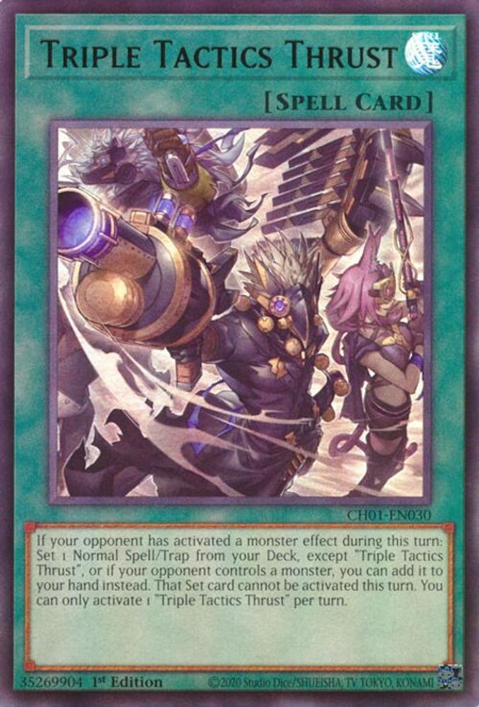 Triple Tactics Thrust (CH01-EN030) - Ultra Rare