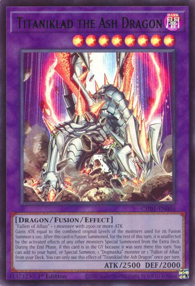 Titaniklad the Ash Dragon (CH01-EN046) - Ultra Rare