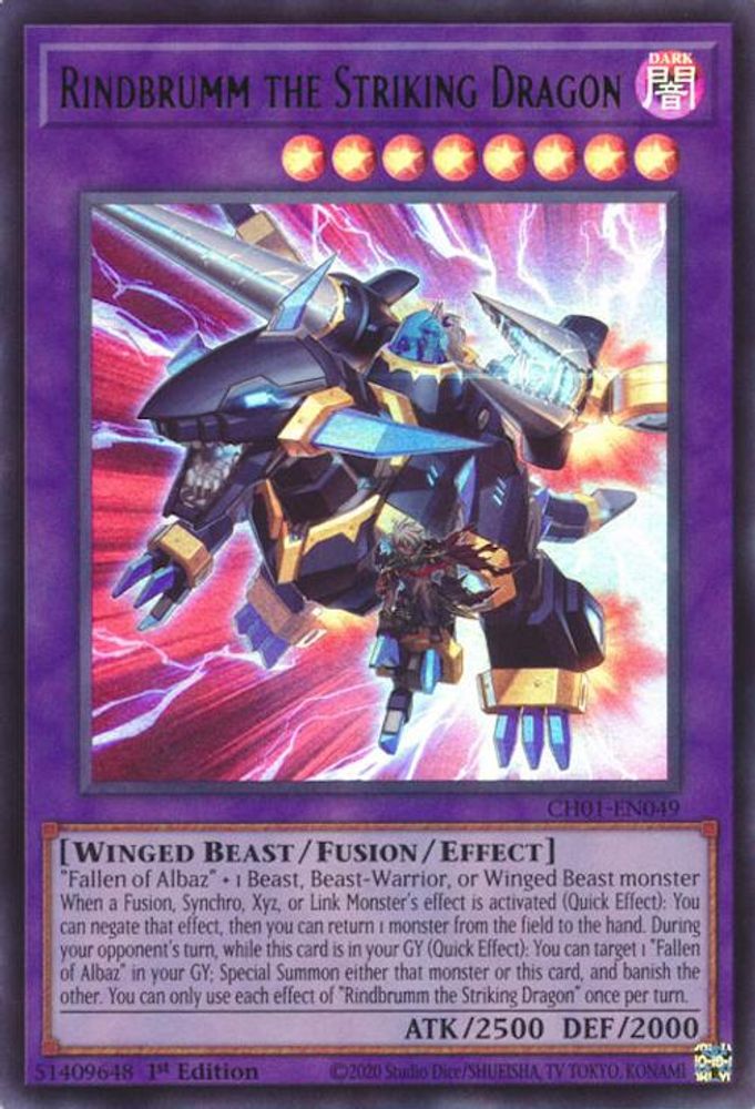 Rindbrumm the Striking Dragon (CH01-EN049) - Ultra Rare