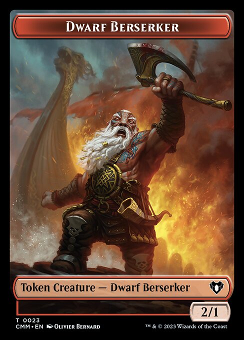 Élémentaire (0026) // Jeton double face Nain Berserker [Jetons Commander Masters] 