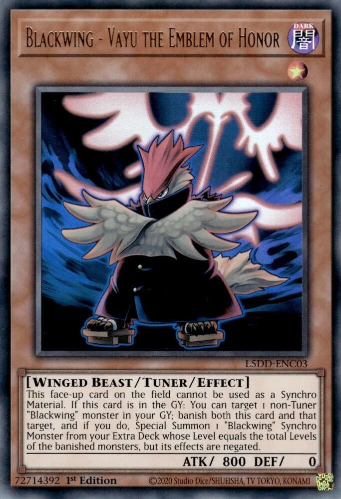 Blackwing - Vayu the Emblem of Honor (L5DD-ENC03) - Ultra Rare