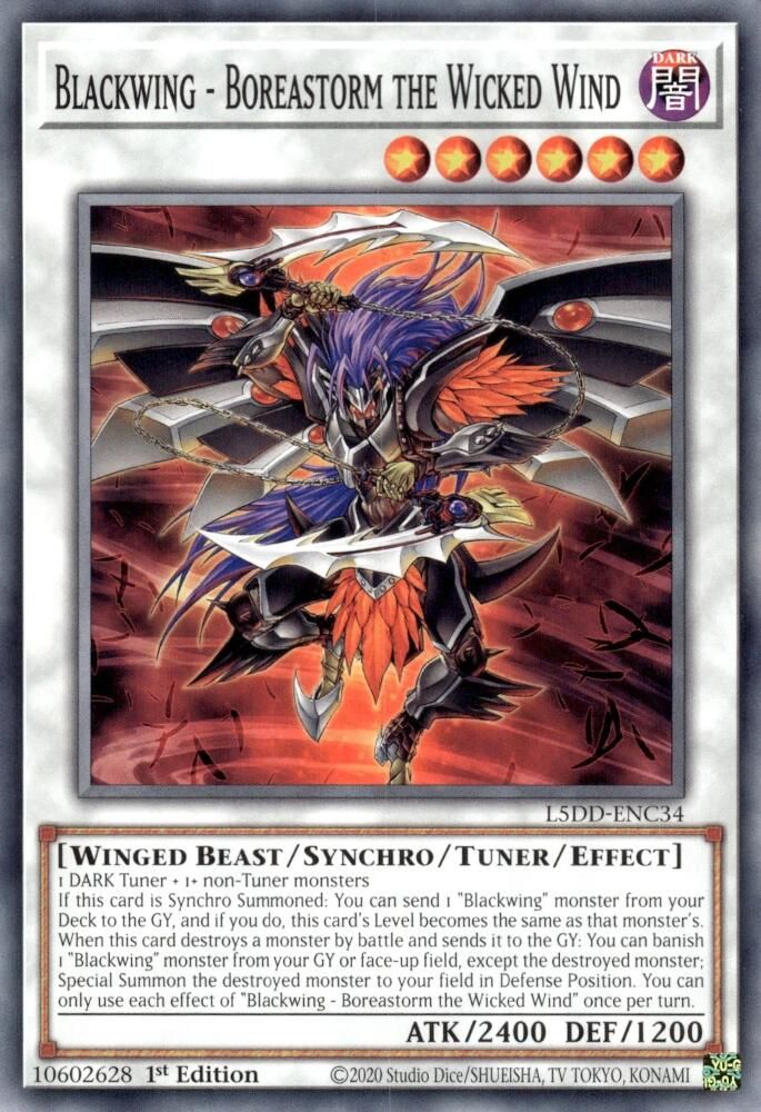 Blackwing - Boreastorm the Wicked Wind (L5DD-ENC34) - Common