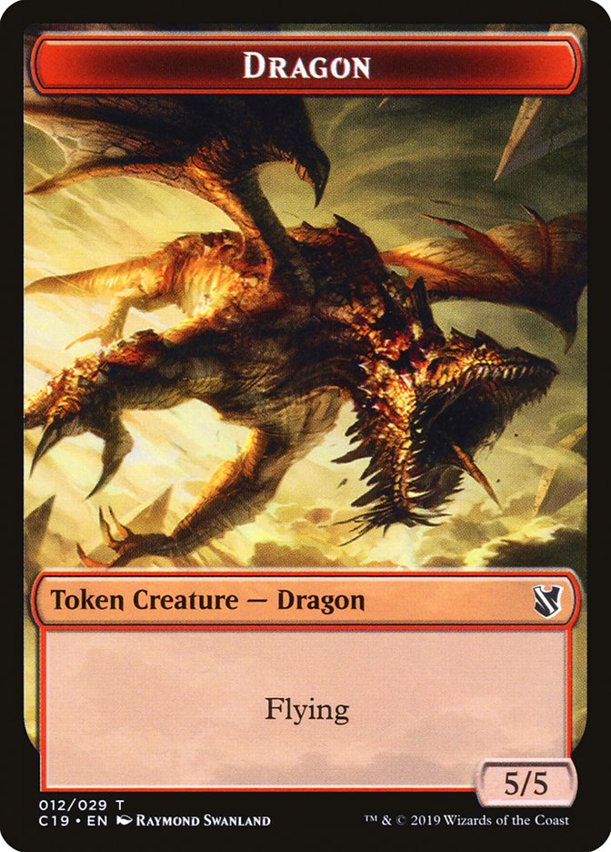 Manticore perceur de cœur // Jeton double face dragon [Jetons Commander 2019] 