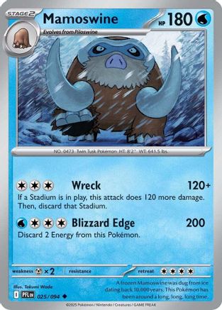 Mamoswine 025  - Reverse Holofoil - Uncommon