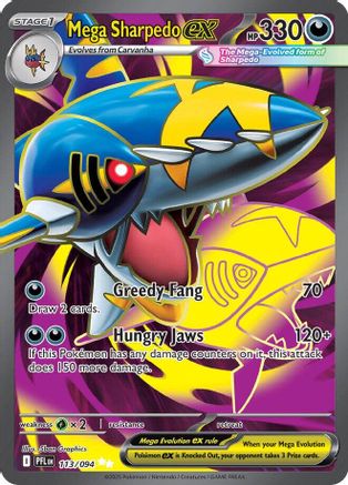 Mega Sharpedo ex 113/094  - Holofoil - Ultra Rare