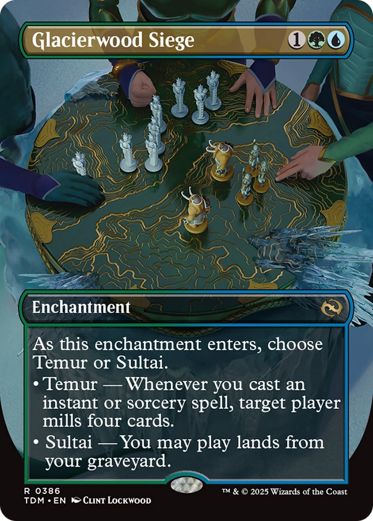 Glacierwood Siege (Borderless) (TDM-386) - Tarkir: Dragonstorm: (enchantment) (Borderless) Foil