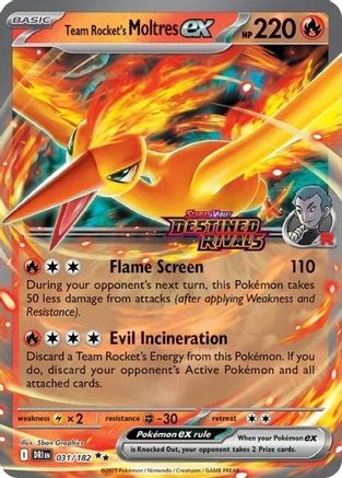 Team Rocket's Moltres ex (Destined Rivals Stamp) 031/182  - Holofoil - Double Rare