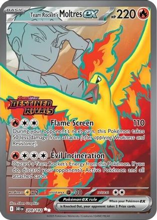 Team Rocket's Moltres ex (Destined Rivals Stamp) 208/182  - Holofoil - Double Rare