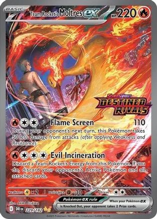 Team Rocket's Moltres ex (Destined Rivals Stamp) 229/182  - Holofoil - Double Rare