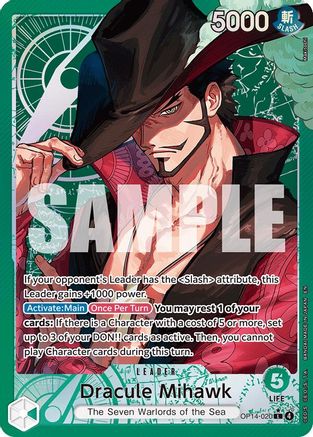 Dracule Mihawk - OP14-020 (Alternate Art) (OP14-020) - Leader