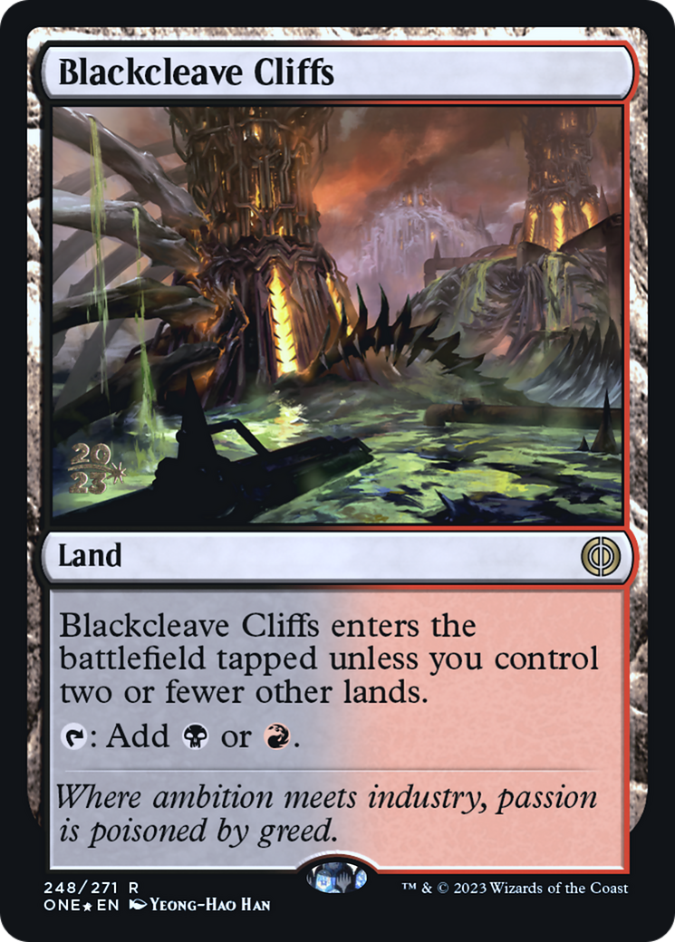 Blackcleave Cliffs [Phyrexia : All Will Be One Avant-première Promos] 