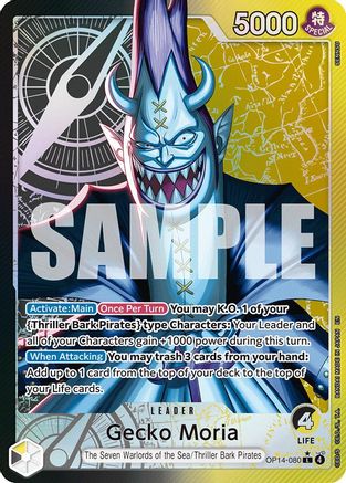 Gecko Moria - OP14-080 (Alternate Art) (OP14-080) - Leader