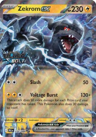 Zekrom ex (Black Bolt Stamped) 034  - Holofoil - Double Rare
