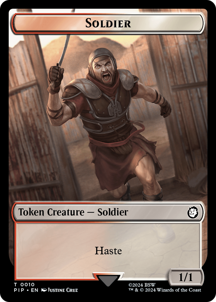 Trésor (0018) // Soldat (0010) Jeton double face [Jetons Fallout] 