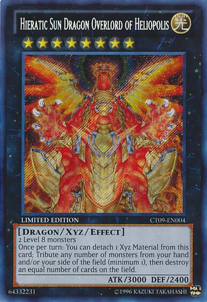 Hieratic Sun Dragon Overlord of Heliopolis (CT09-EN004) - Secret Rare