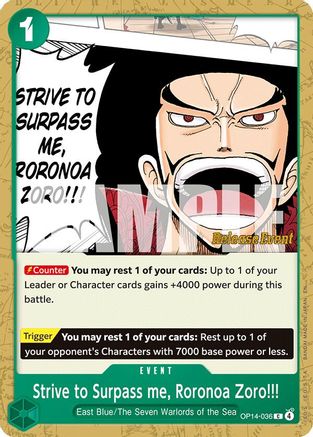 Strive to Surpass me, Roronoa Zoro!!! (OP14-036) - Common
