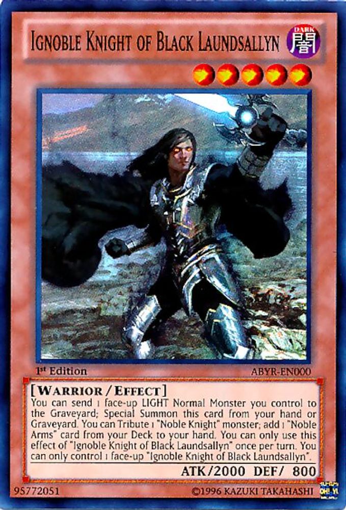 Ignoble Knight of Black Laundsallyn (ABYR-EN000) - Super Rare