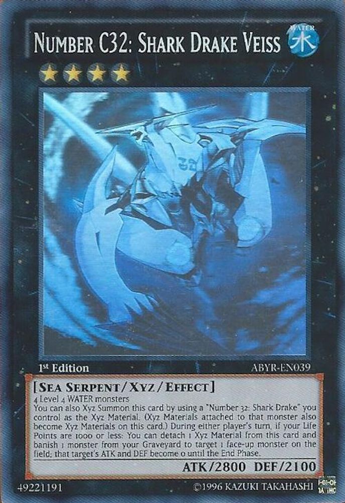 Number C32: Shark Drake Veiss (Ghost Rare) (ABYR-EN039) - Ghost Rare